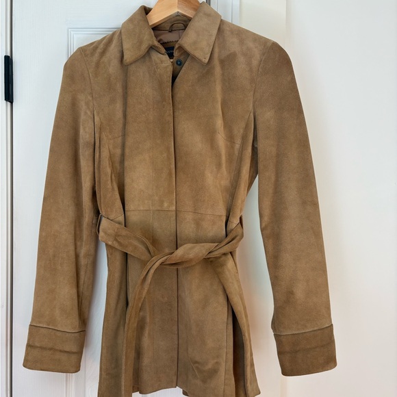 Women's Banana Republic Tan Brushed-Leather Jacket - Picture 1 of 5